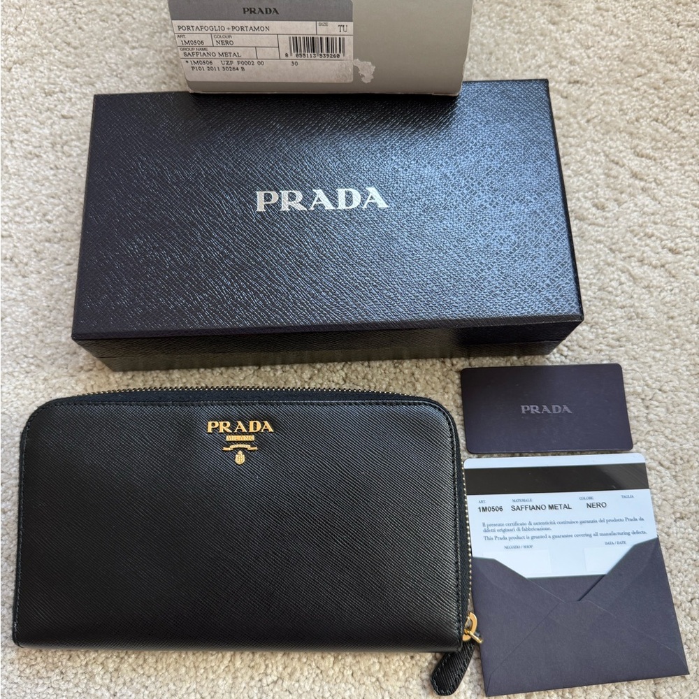 New Authentic Prada Saffiano Mental Wallet